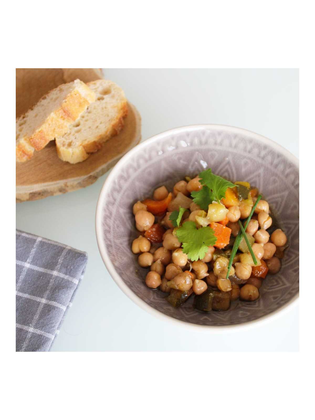 Pois chiches cuisinés aux petits légumes