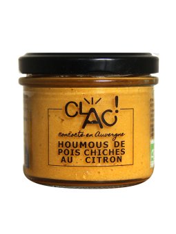 Houmous de pois chiches au citron bio - CLAC Conserverie