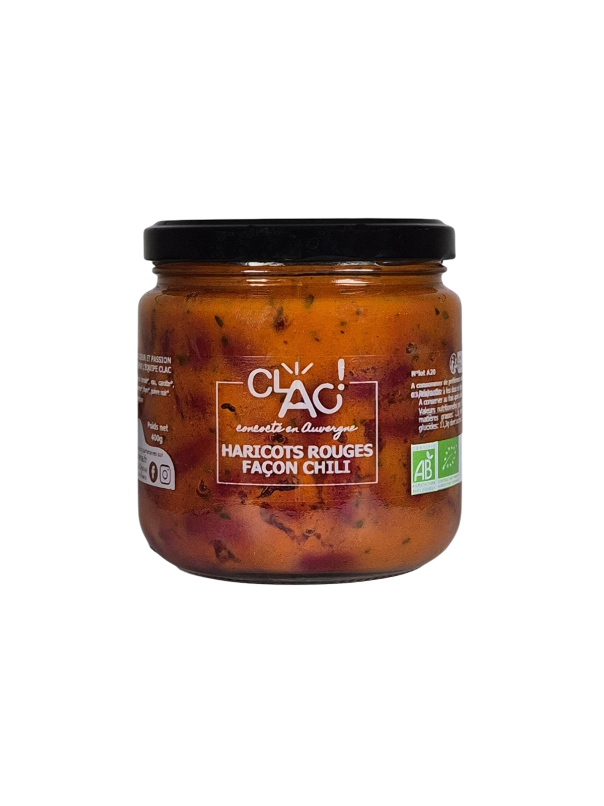 Haricots rouges façon chili bio - CLAC Conserverie