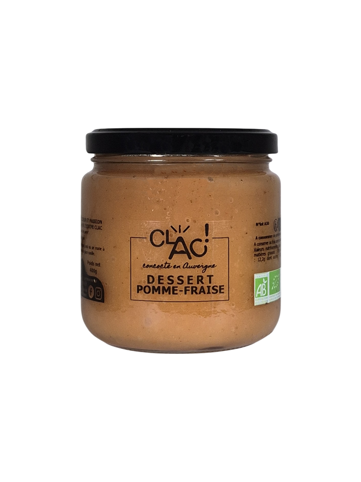 Dessert Pomme-Fraise bio - CLAC Conserverie